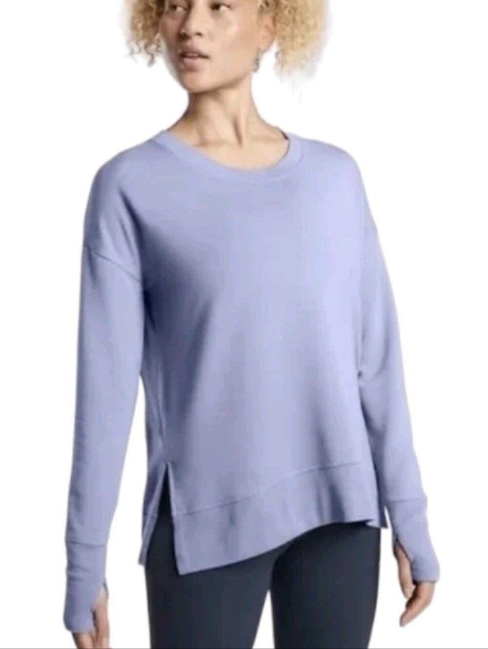 Athleta Lavender Crewneck Long Sleeve Top